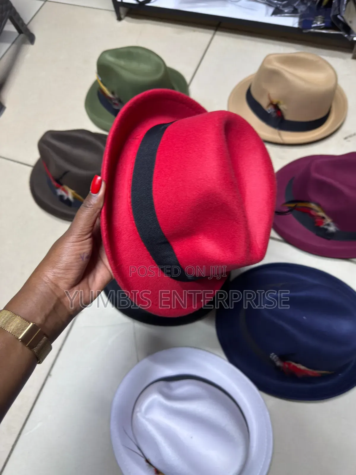 Red Small Fedora Hat for Both Kids and Adults at 600