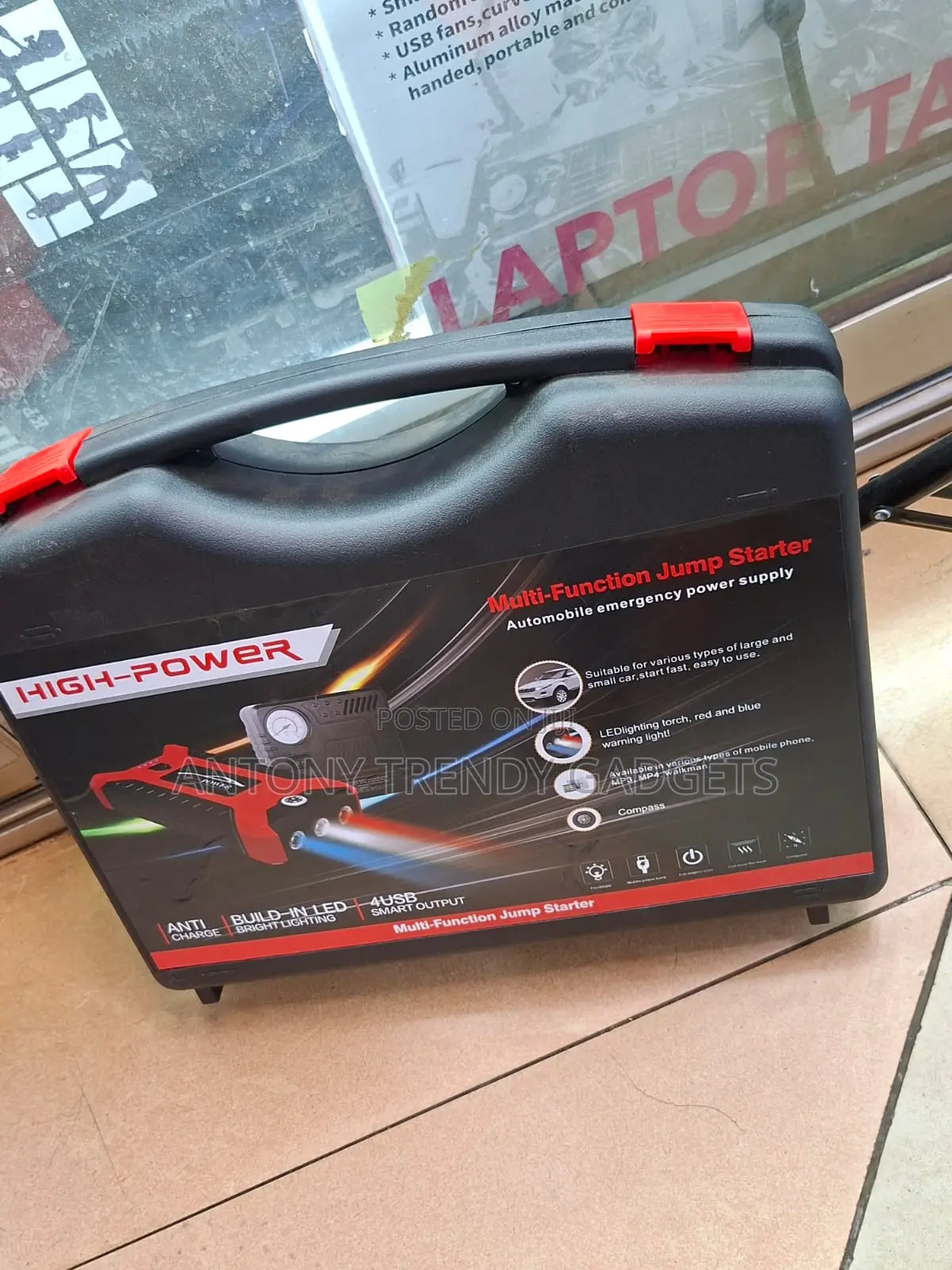 12v Car Jump Starter With Air Pump High Power 600a Peak