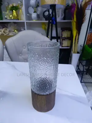 Bottom Wooden Blurry Clear Vase