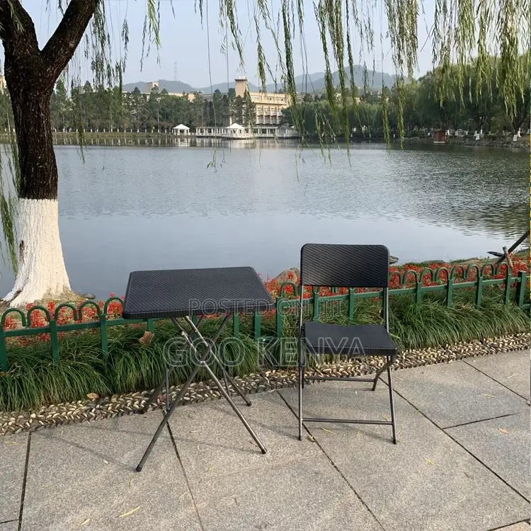 Outdoor Table; Foldable Plastic Dining Table for Outdoor Home Use