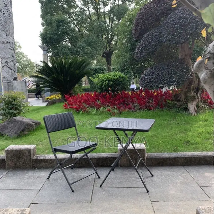 Outdoor Table; Foldable Plastic Dining Table for Outdoor Home Use
