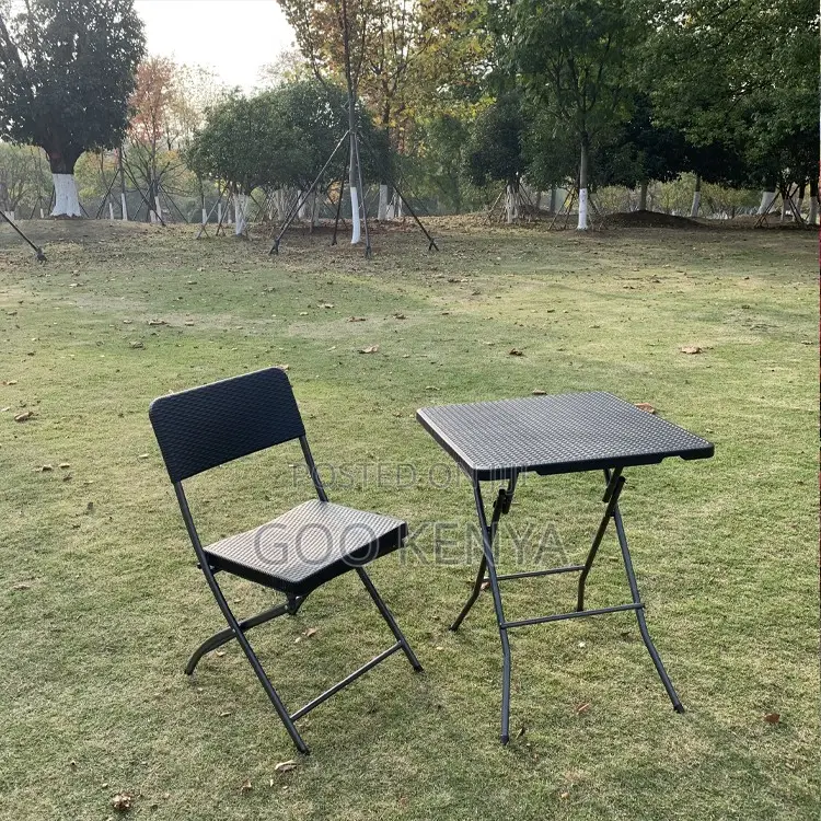 Outdoor Table; Foldable Plastic Dining Table for Outdoor Home Use