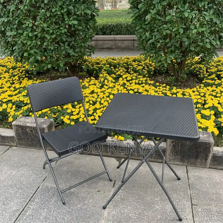 Outdoor Table; Foldable Plastic Dining Table for Outdoor Home Use