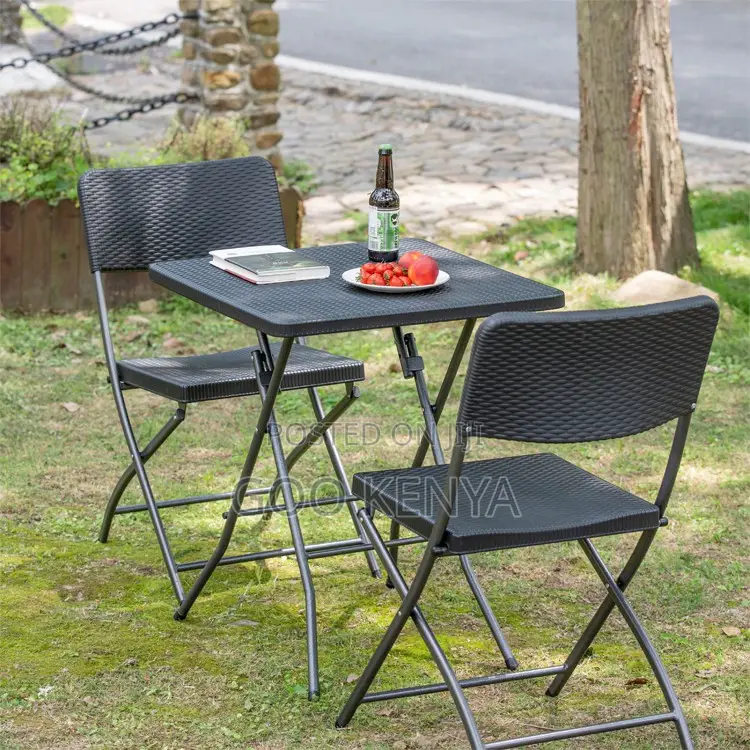 Outdoor Table; Foldable Plastic Dining Table for Outdoor Home Use