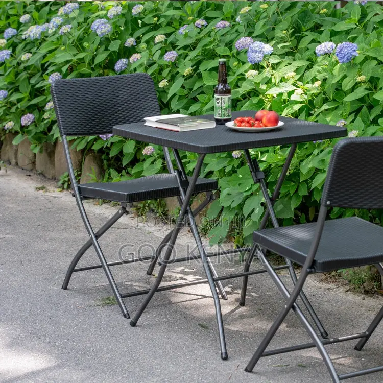 Outdoor Table; Foldable Plastic Dining Table for Outdoor Home Use