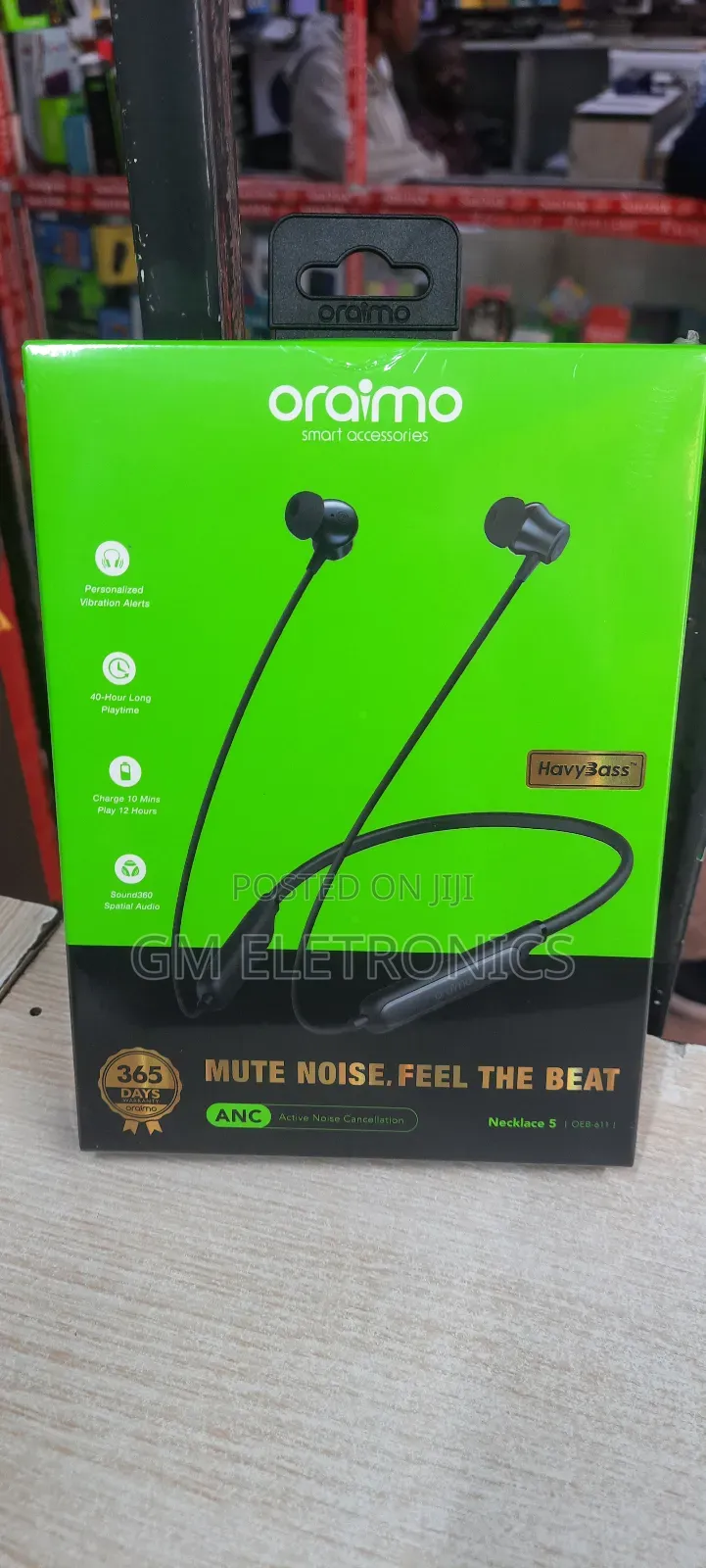 Oraimo Necklace 5 (Oeb-611)Anc Wireless Earphone.
