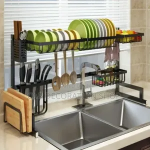 Double Shelves Dish/Plates Over the Sink Dish Drainer R
