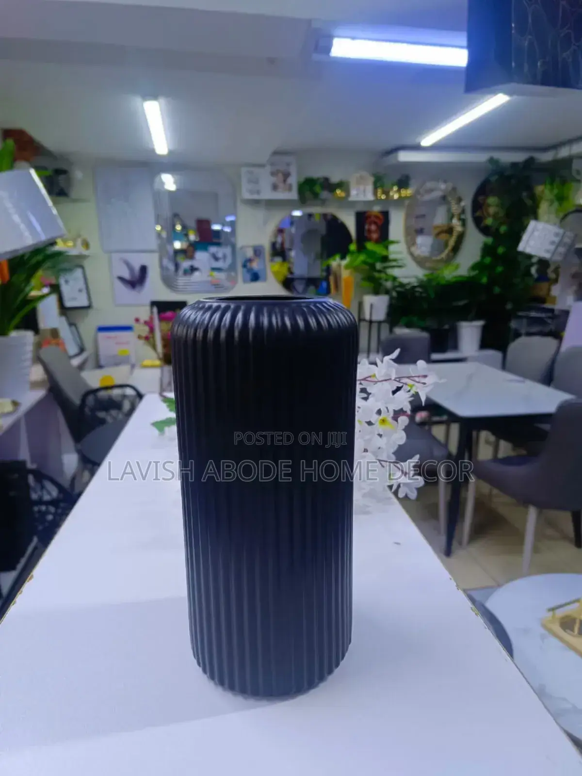 Plastic Ribbed Vase