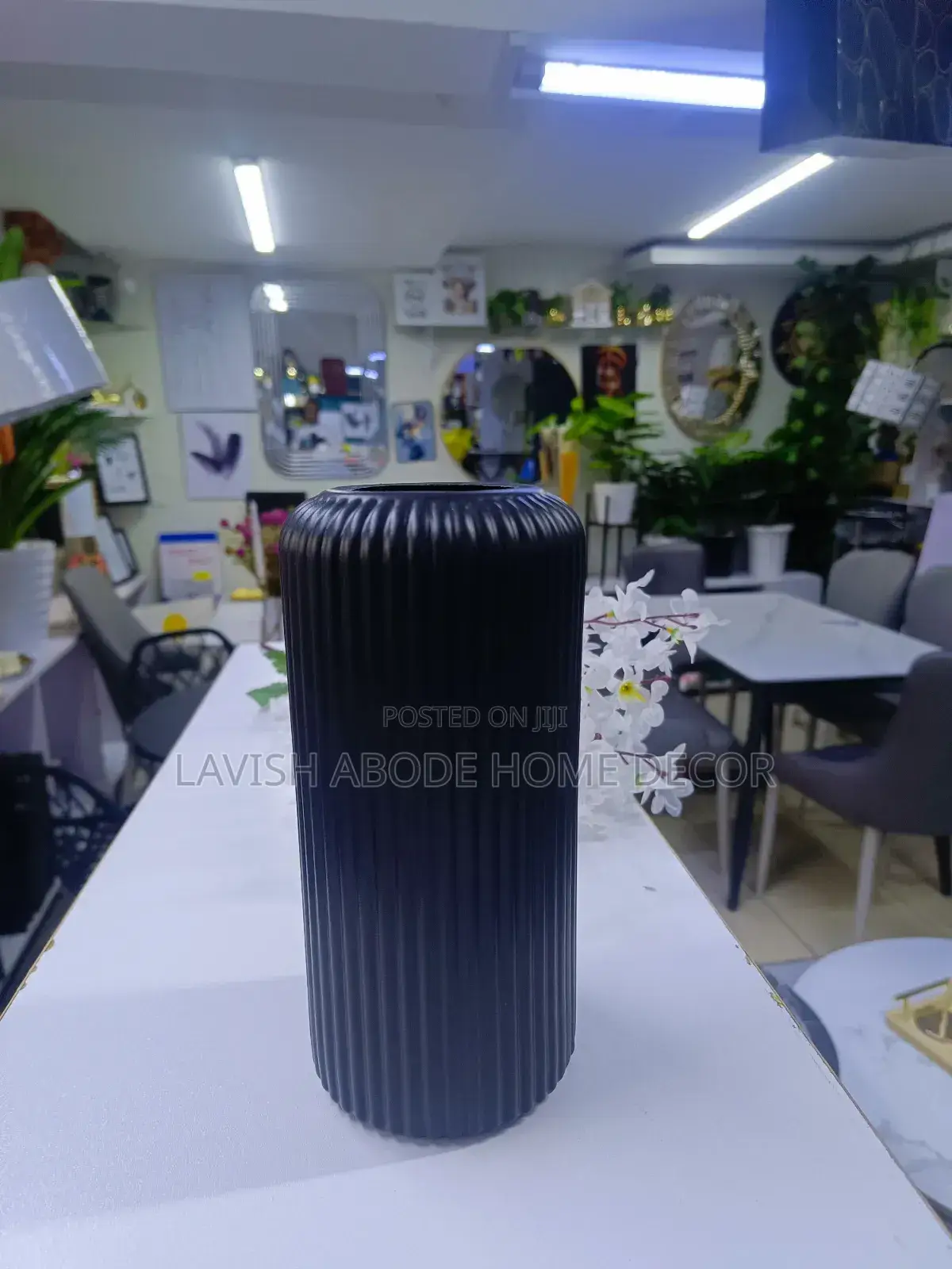 Plastic Ribbed Vase