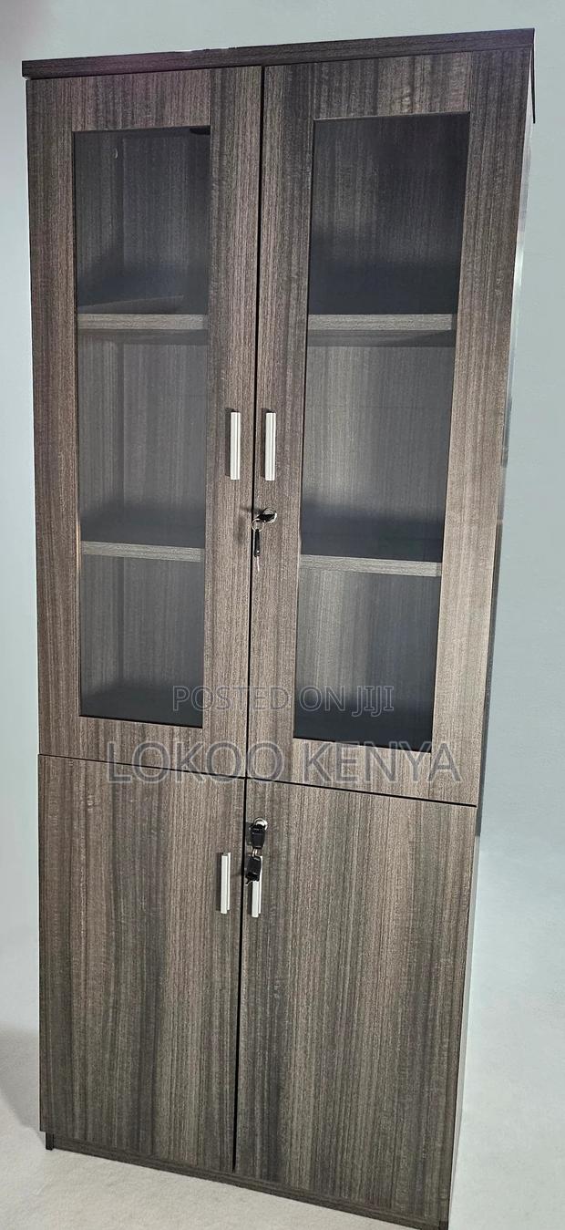 Office Cabinet : Gray Two-Door Office Storage Locker