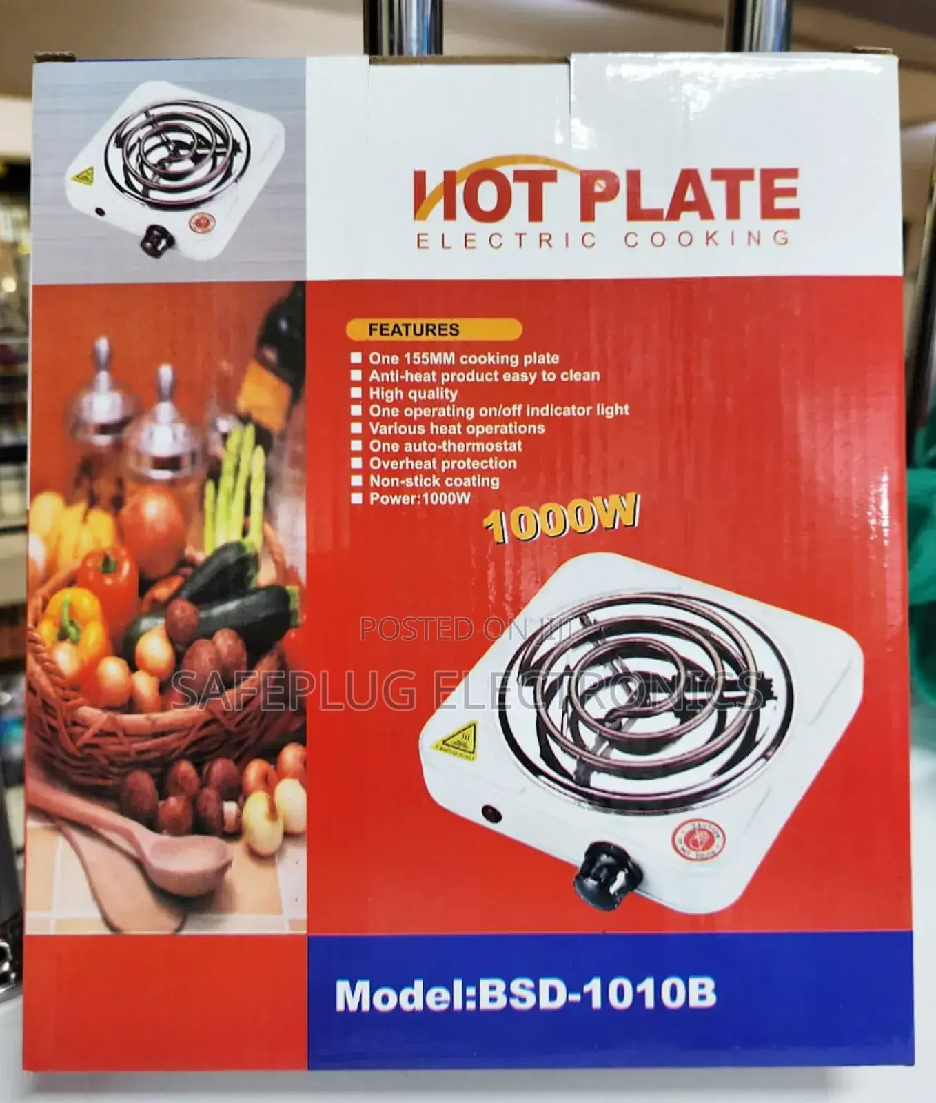 Single El3ctric Hot Coil Cooker - 1000watts, Non Stick Coat