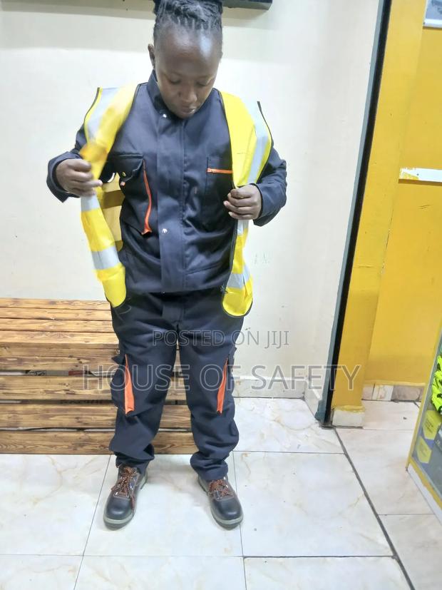 Navy Blue Cargo-Style Specialized Construction Coveralls - thumbnail 2