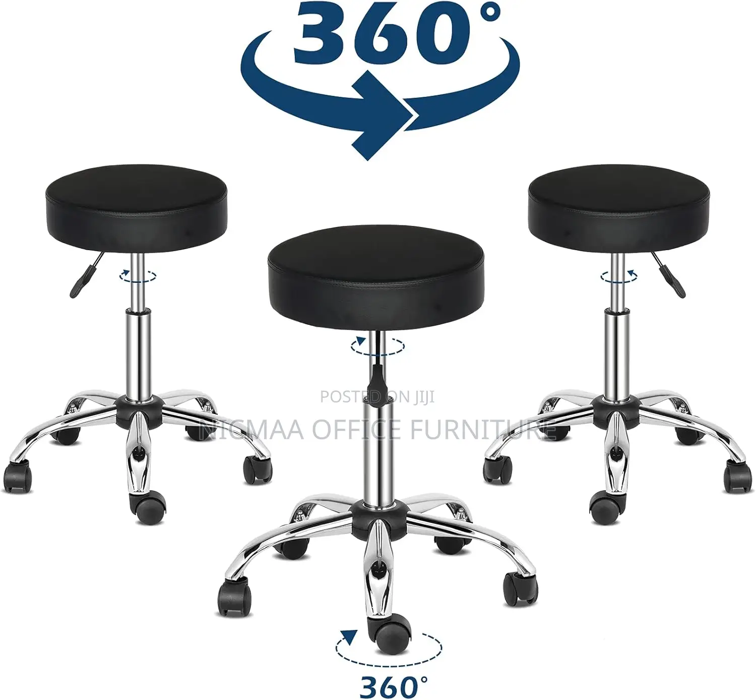 Premium Adjustable Rolling Stool
