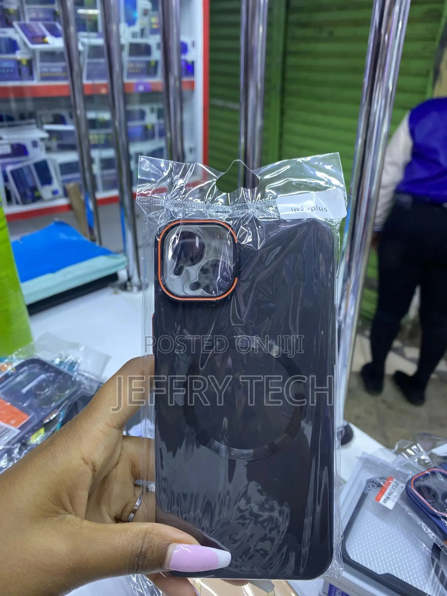 Oderfi Magnetic for iPhone 15 Plus With Lense Protector and Stand