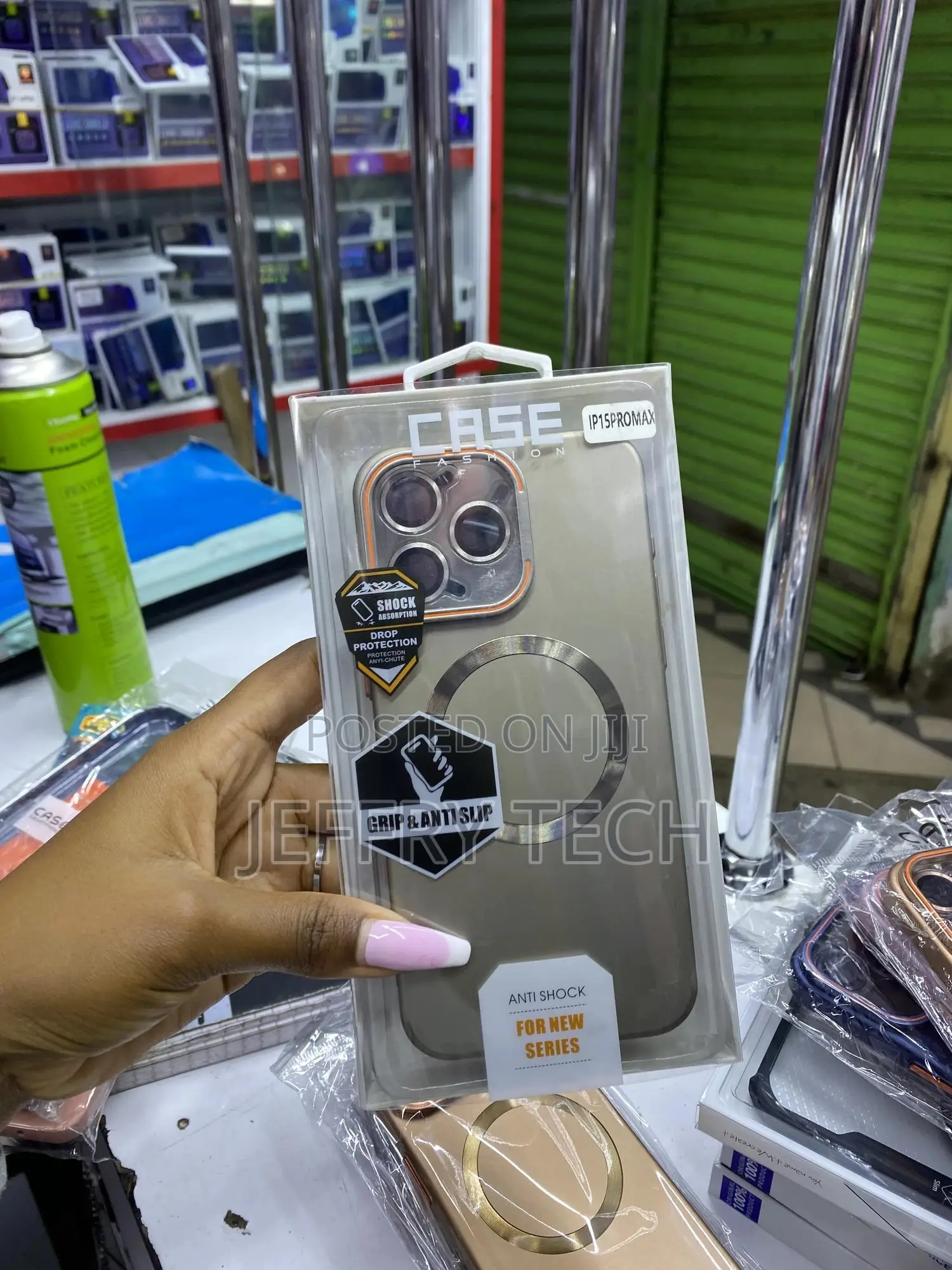 Meicas Magnetic for iPhone 15 Pro Max Case With Lense Protector /Stand