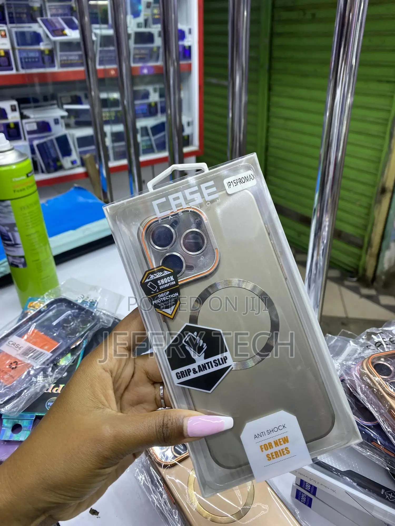 Meicas Magnetic for iPhone 15 Pro Max Case With Lense Protector /Stand