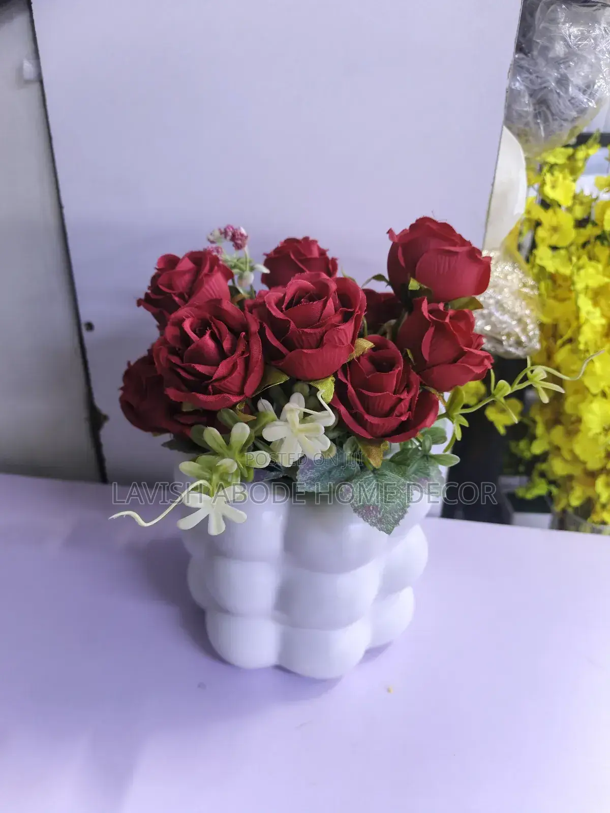 Bubble White Ceramic Flower Vase /Flowers