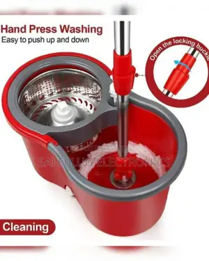 Spin Mop With Metal Wringer - Perfect for Homes/Offices