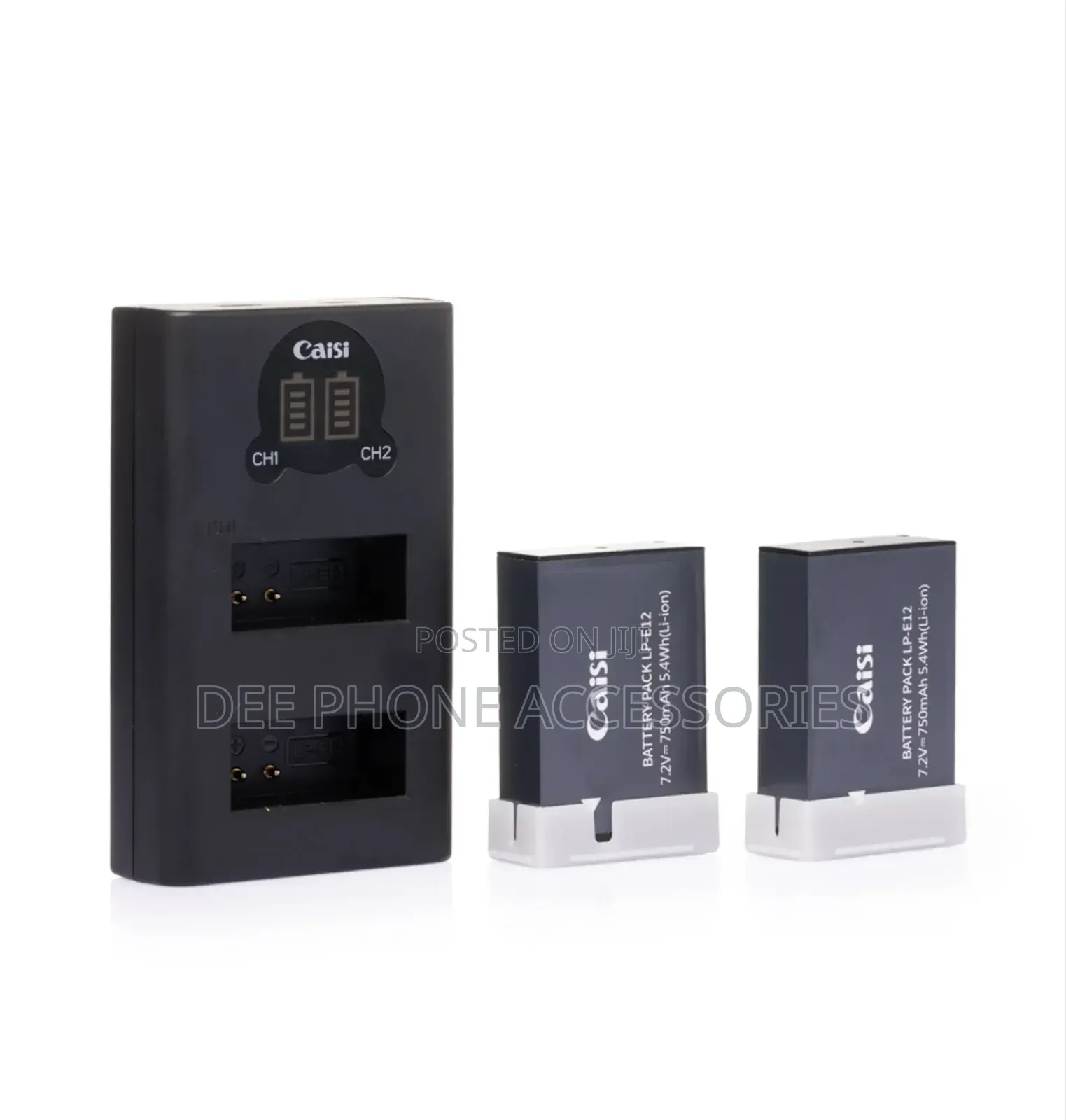 Caisi Lp E12 2 Batteries +Dual Charger Set
