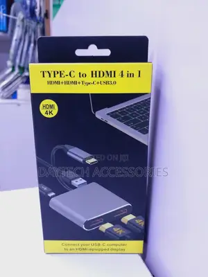 Hdmi Adapter , 4 in 1 Type C to Dual Hdmi, Usb 3.0 Port Pd