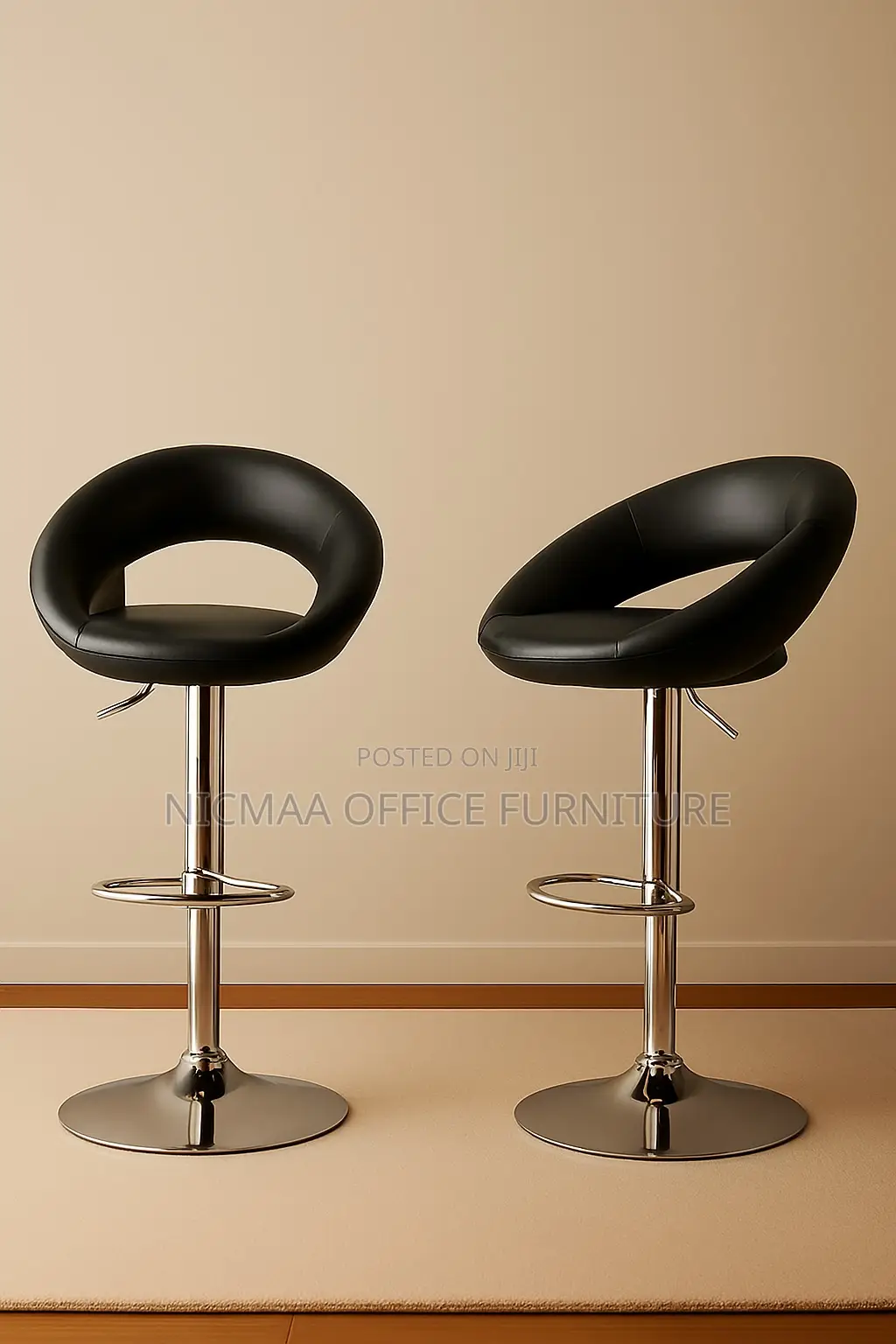 Sleek Chrome Cushioned Comfort Stool
