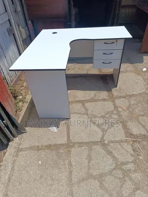 White L-Shape Work Desk