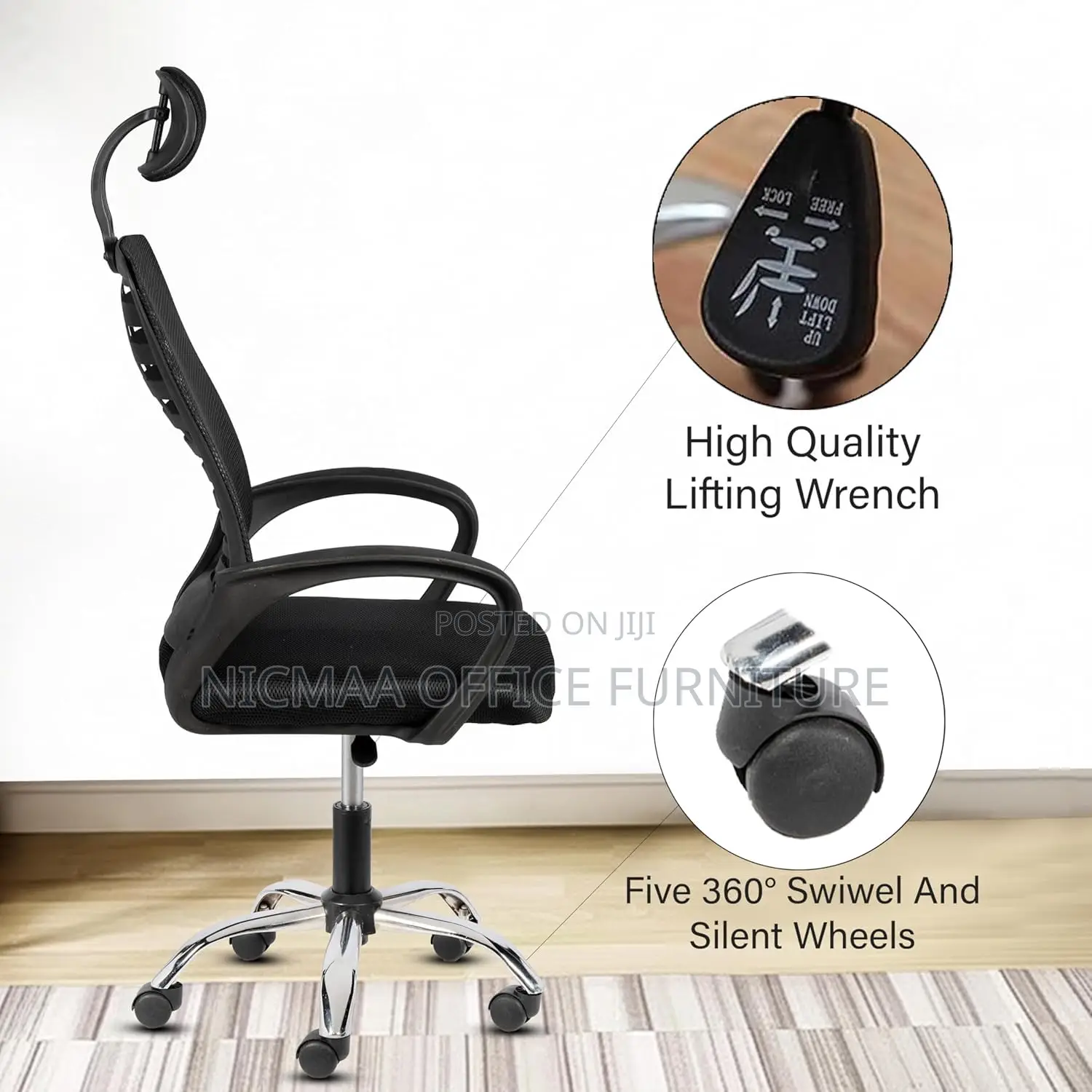 Adjustable Comfort for Modern Workspaces Mesh Seat