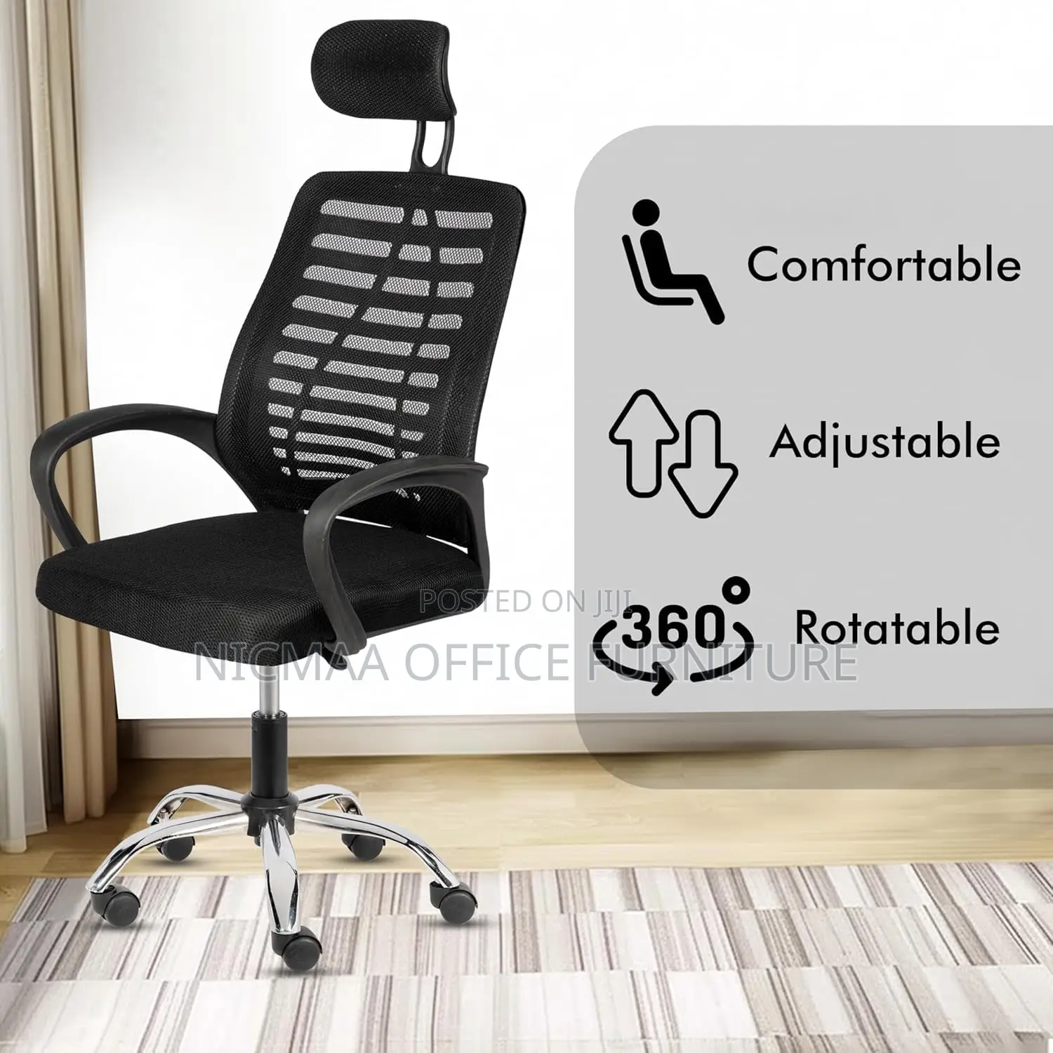 Adjustable Comfort for Modern Workspaces Mesh Seat