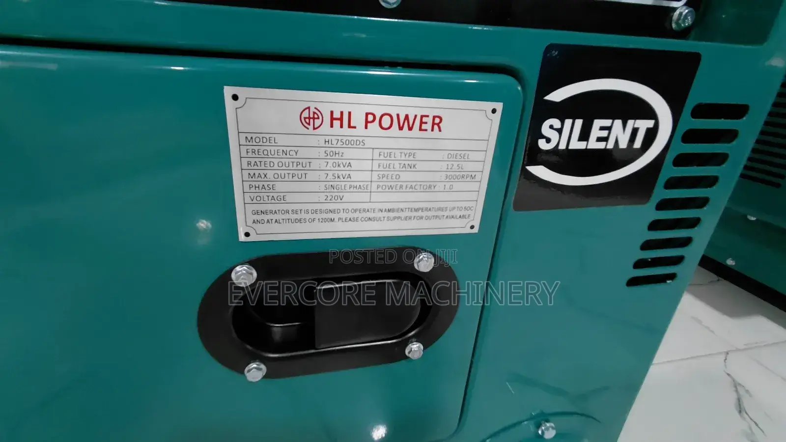 Hl Power 7.5kva Diesel Single Phase Generator