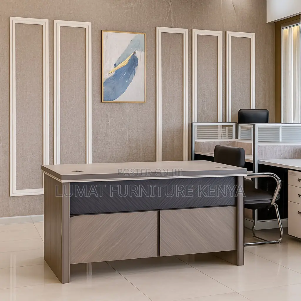 Wooden 1.6 Metre Office Desk With Storage