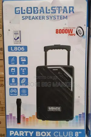 New Model Globalstar Portable Club 8 Inches  Trolley Portable Speaker