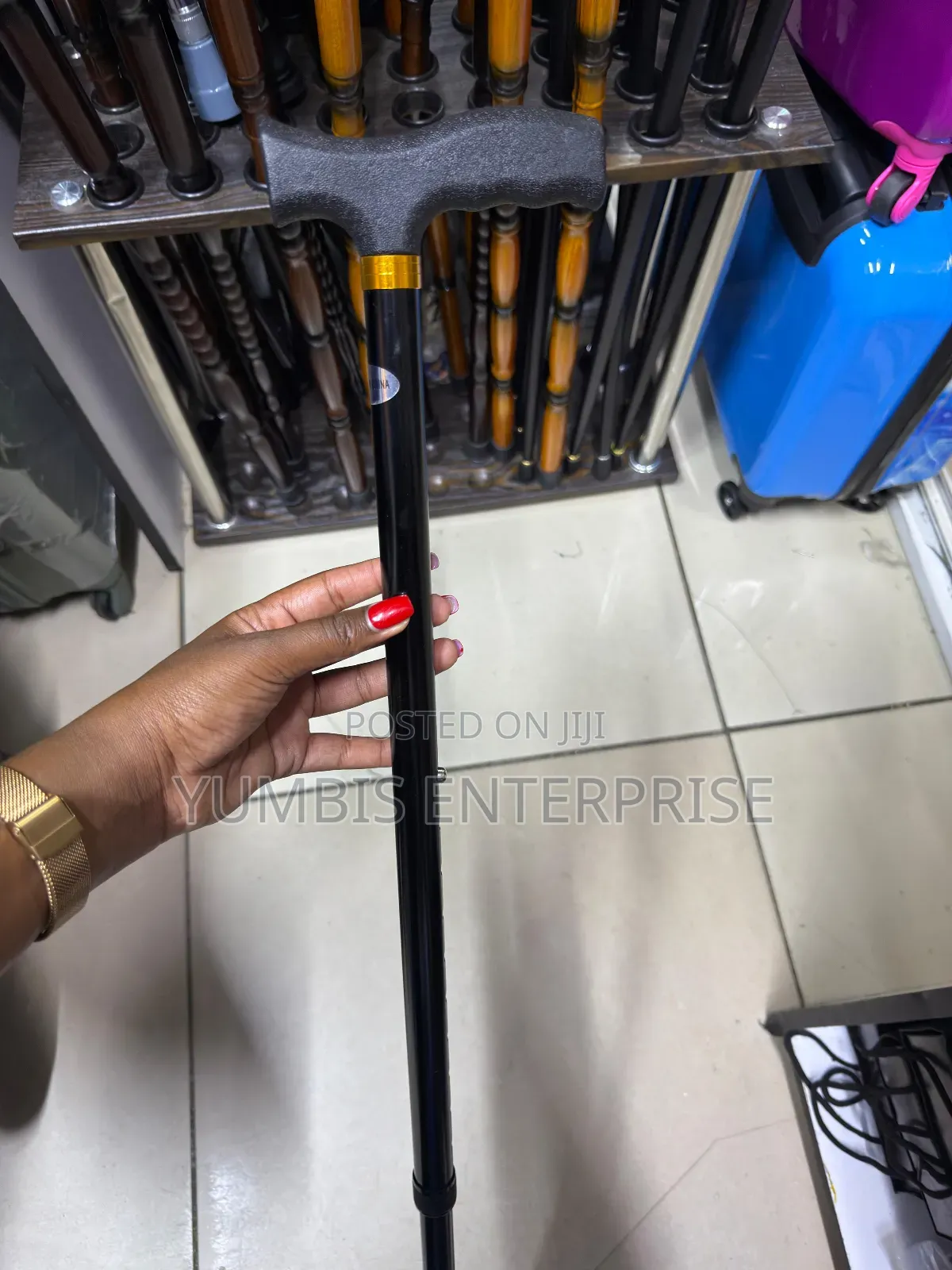 Adjustable Walking Sticks In Silver And Black