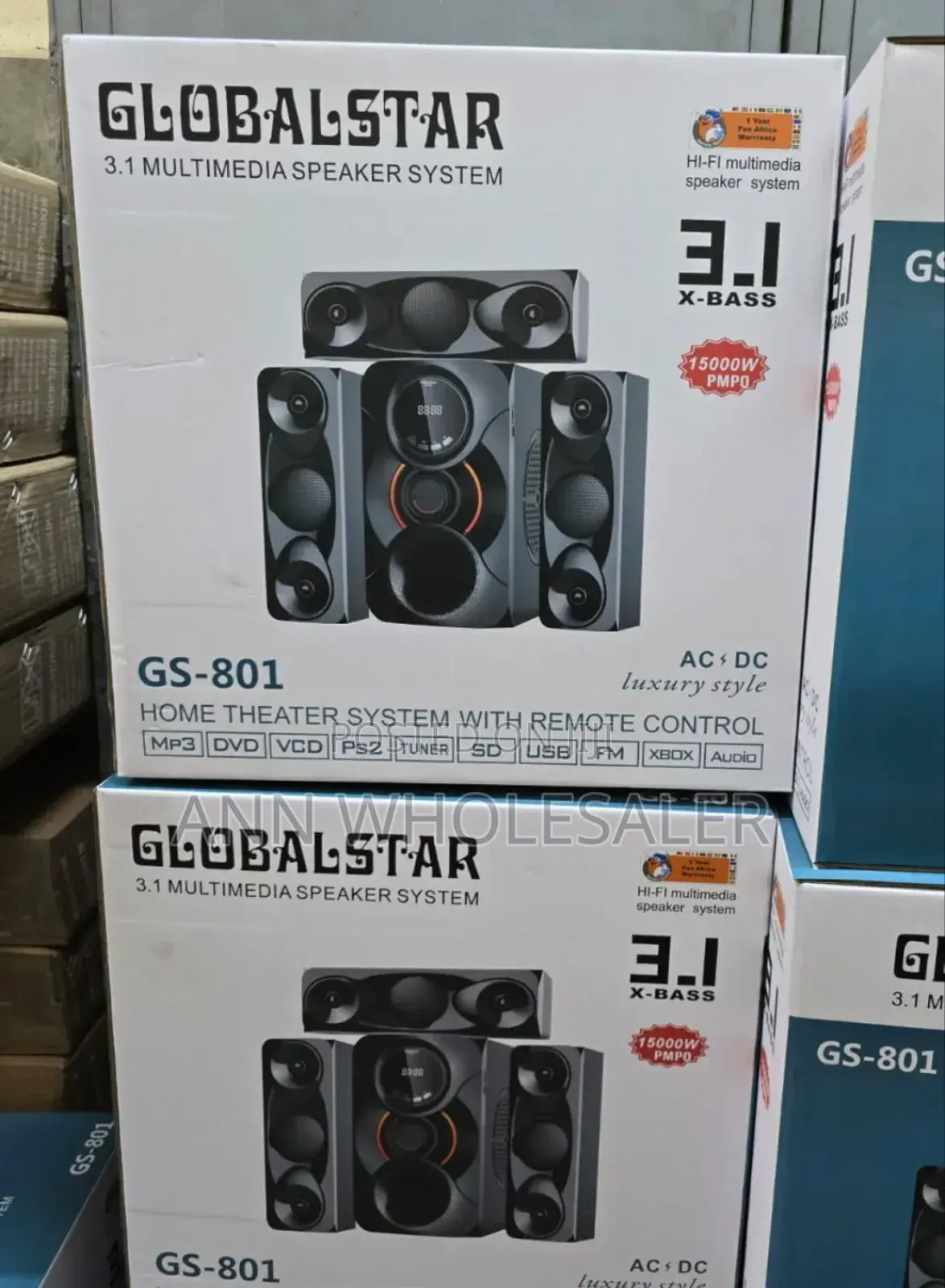 New Model 3.1ch Globalstar Home Theater System With Remote Control