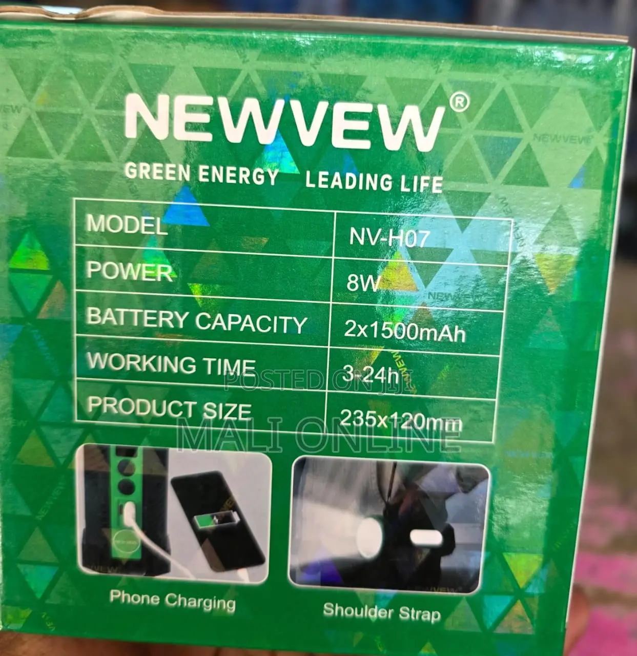 Newview Nv-h07 8w Rechargeable Led Searchlight 3000mah Power Bank.