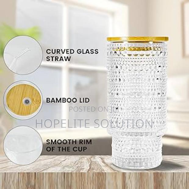 Smoothie Crystal Glass With Bamboo Lid - thumbnail 3
