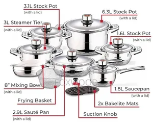 19pc Zurich Stainless Steel Sufuria