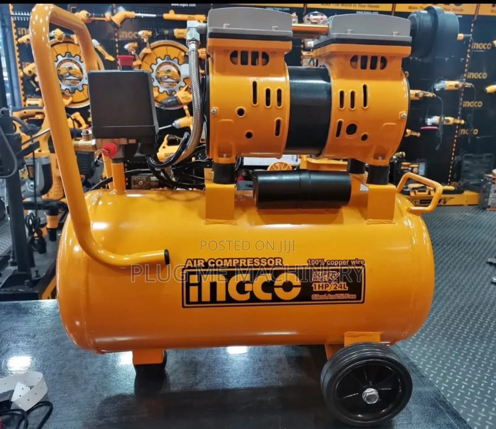 Silent Air Compressor; Oil Free Motor; Inflate Tires; Apply Paint