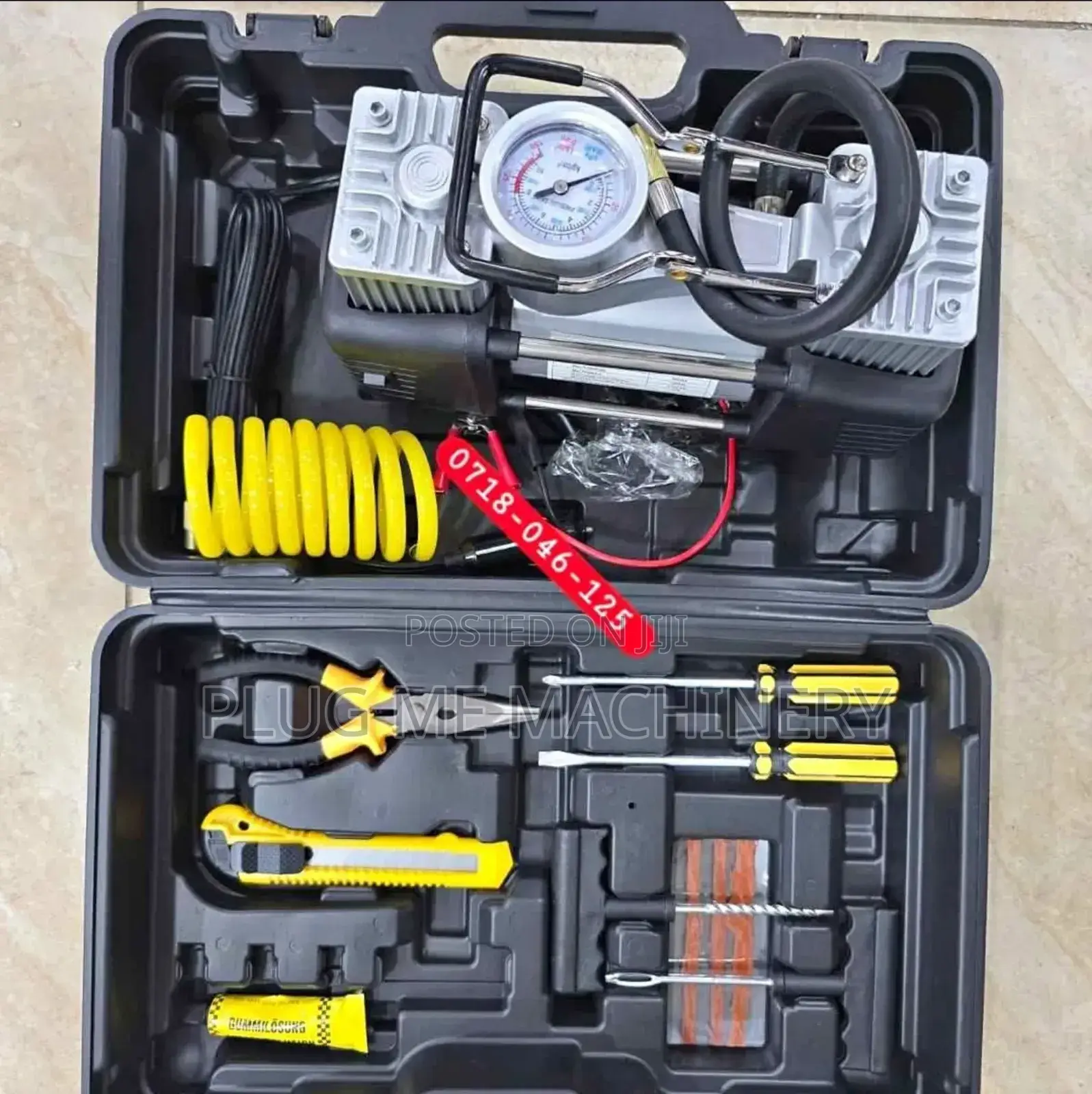 Car 2 Cylinder Air Compressor With Tyre Repair Kit/ Tyre Inflator