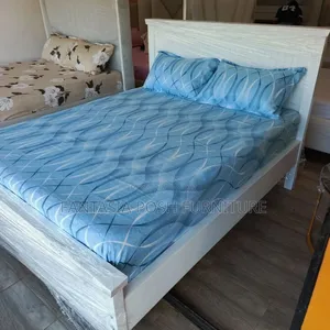5x6 White Wooden Bed Frame - Free Delivery