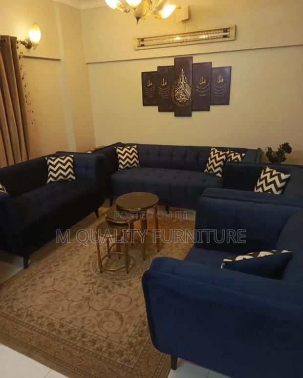 7 Seater Blue Luxury Seating Sofa