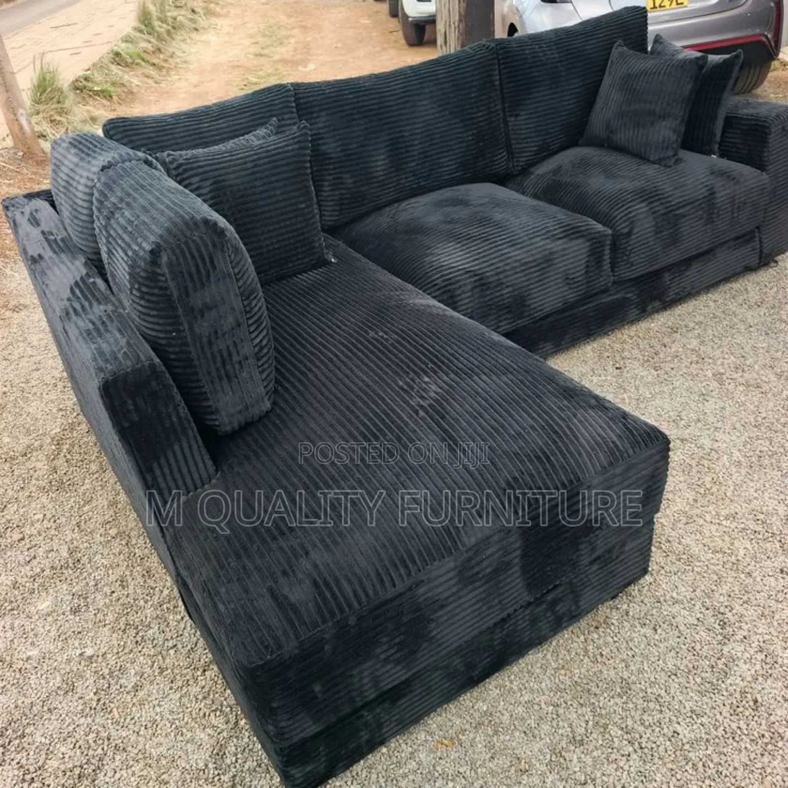 Black 6 Seater Unique Couches With Throw Pillows