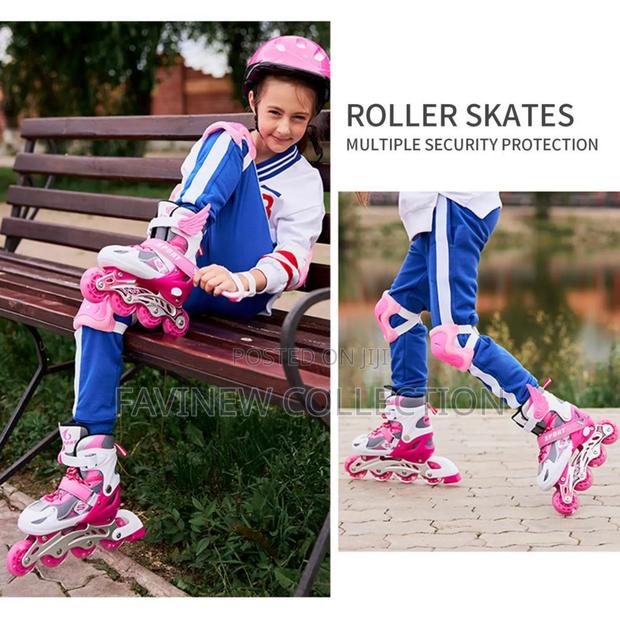 Adjustable Inline Skates Set With Helmet Protective Guards - thumbnail 3