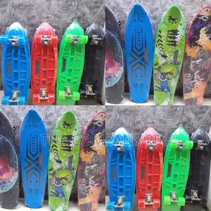 Graphic Fish Shape Skate Board Rubber Wheels Wheels With Lights 70cm - thumbnail 2