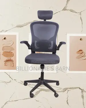 High-Back Grey Ergonomic Office Chair — Smooth-Rolling Mobility