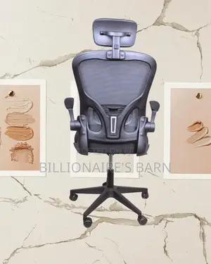 High-Back Grey Ergonomic Office Chair — Smooth-Rolling Mobility