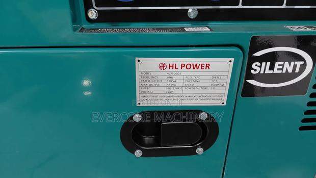 Hl Power 7.5kva Diesel Silent Generator Single Phase Output. - thumbnail 4