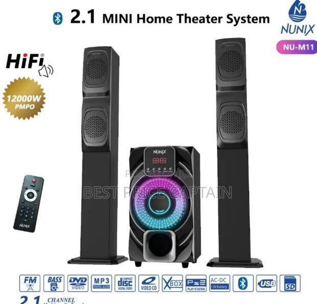 2.1ch Nu- M11 Nunix Home Theater Speaker System Tall Boy