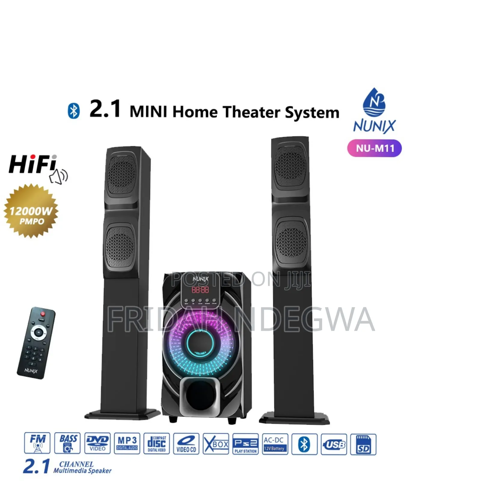 Nunix 2.1ch Nu- M11 Home Theater Speaker System Tall Boy