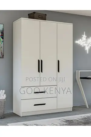 Home Wardrobe; MDF Double Door Bedroom Closet With Two Drawers