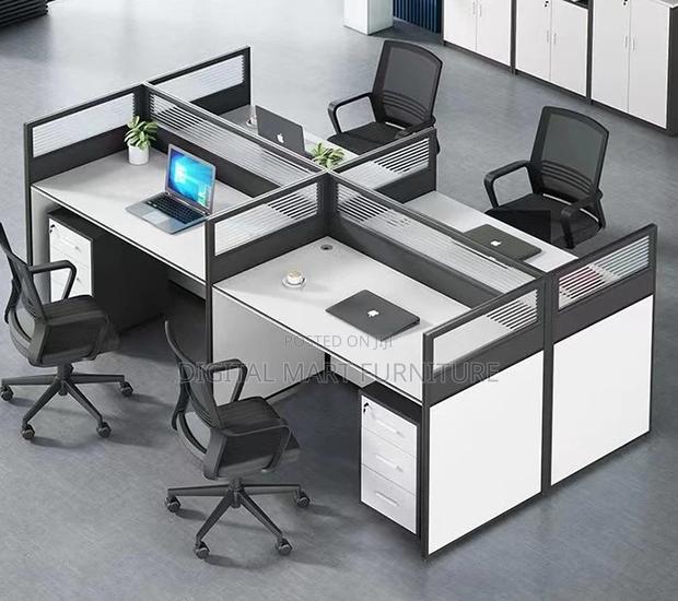 Office Desk: 2 Way White Nera Office Desk - thumbnail 2